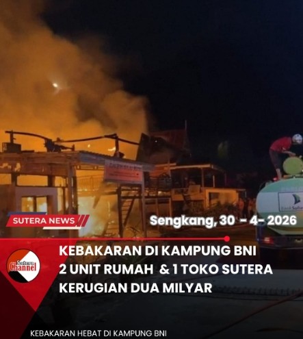 Kebakaran Hanguskan 2 Rumah dan Toko Sutera di Tanasitolo, Kerugian Rp2 Miliar