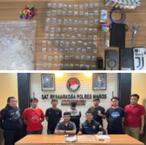 Polres Maros Ungkap Peredaran Sabu, 90 Paket Narkoba Diamankan