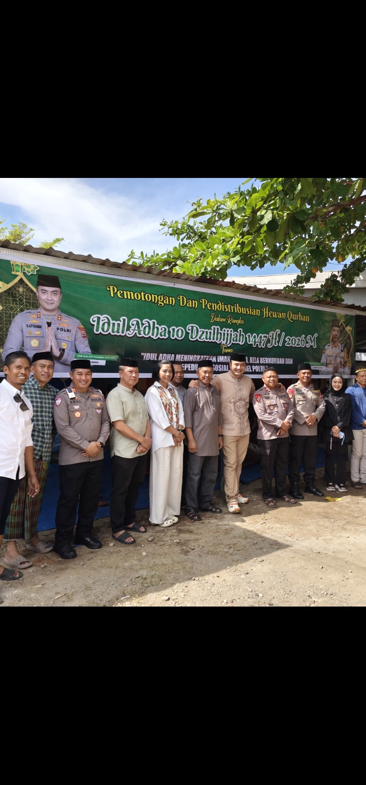 Kapolres Gowa Pimpin Pemotongan Hewan Kurban di Hari Raya Idul Adha 1447 H