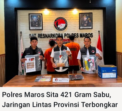 Polres Maros Sita 421 Gram Sabu, Jaringan Lintas Provinsi Terbongkar