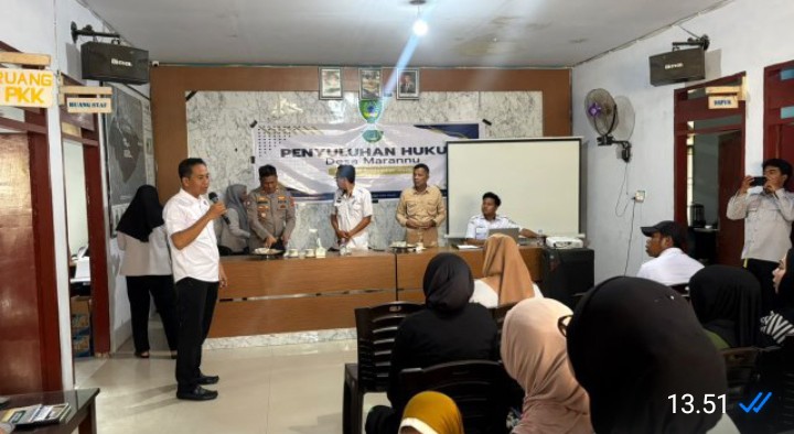 Satresnarkoba dan Sat Binmas Polres Maros Gelar Penyuluhan Hukum dan Edukasi Warga Desa Marannu tentang Bahaya Narkoba